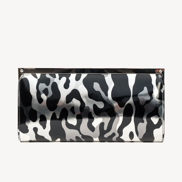 Jimmy Choo Camille Camoleo Print Steel Mix Mirror Leather Clutch - Picture 4 of 10
